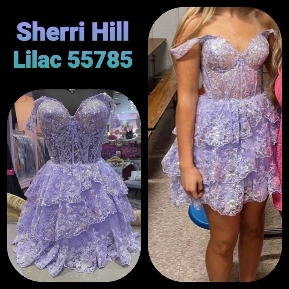 Sherri Hill lilac Size 0 Dress 55785 